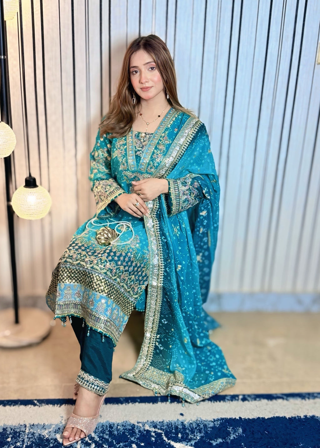 Suits By Sadia Aqua teal Women 3pcs