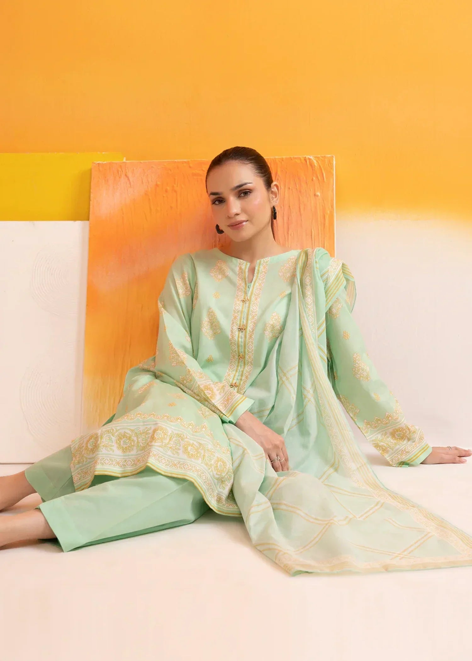 Zellbury WPS2531982 Pastel Green Women 3pcs
