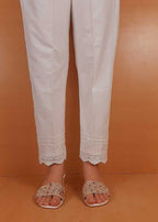 Zardi Cotton Trouser With Bottom Lace White ZT319 Women 1pcs
