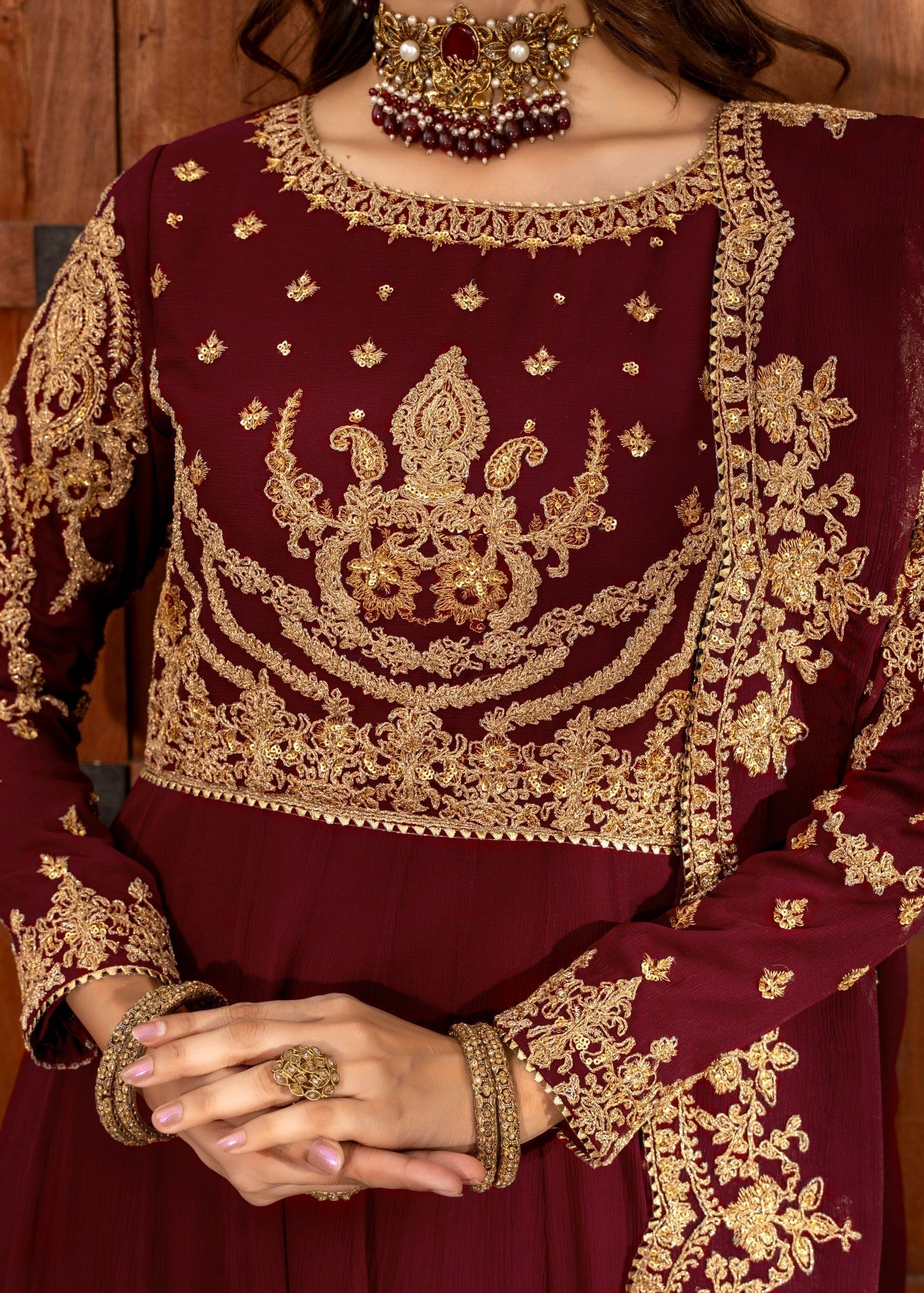 Kanwal Zainab Maroon Grace Women 3pcs