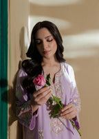 Azulie Lavender Embroidered Kurta by Women 1pcs