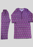 Salimas Stitched Lawn Suit – Purple Floral Spring Wear Women 2pcs