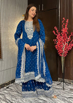 Four Season Boutique HASEENS FARSHY TEAL BLUE Women 3pcs