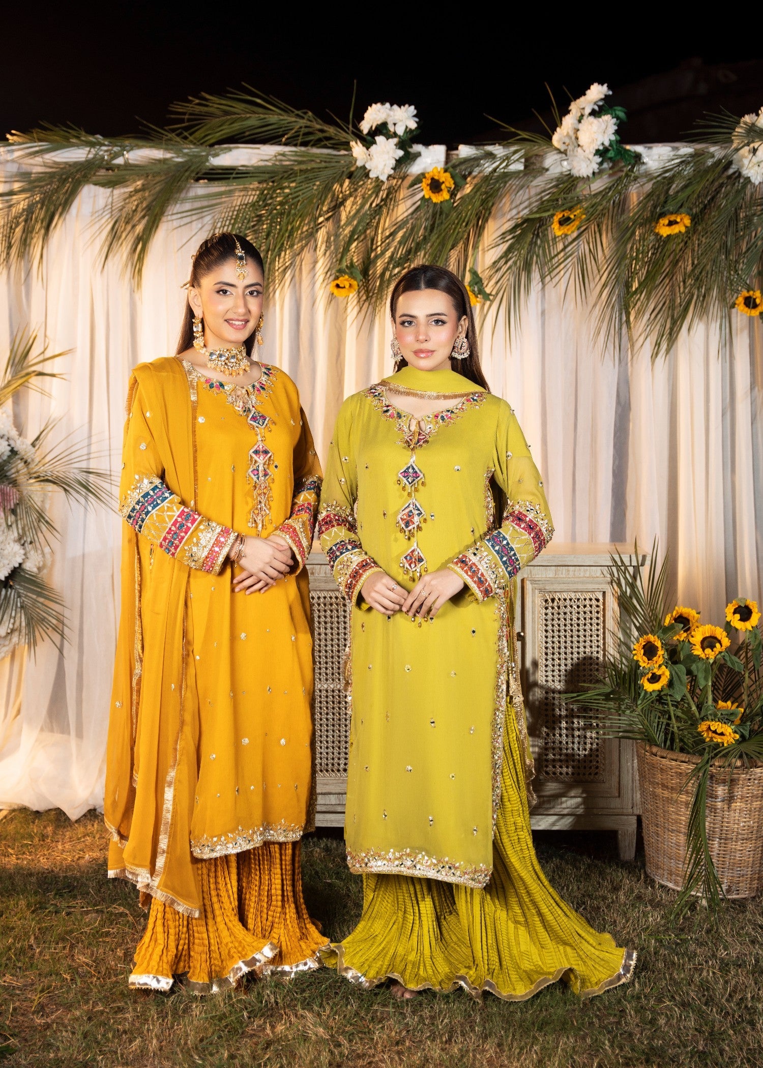 Maira Fashion Yellow Green Crush Sharara 71 Women 3pcs