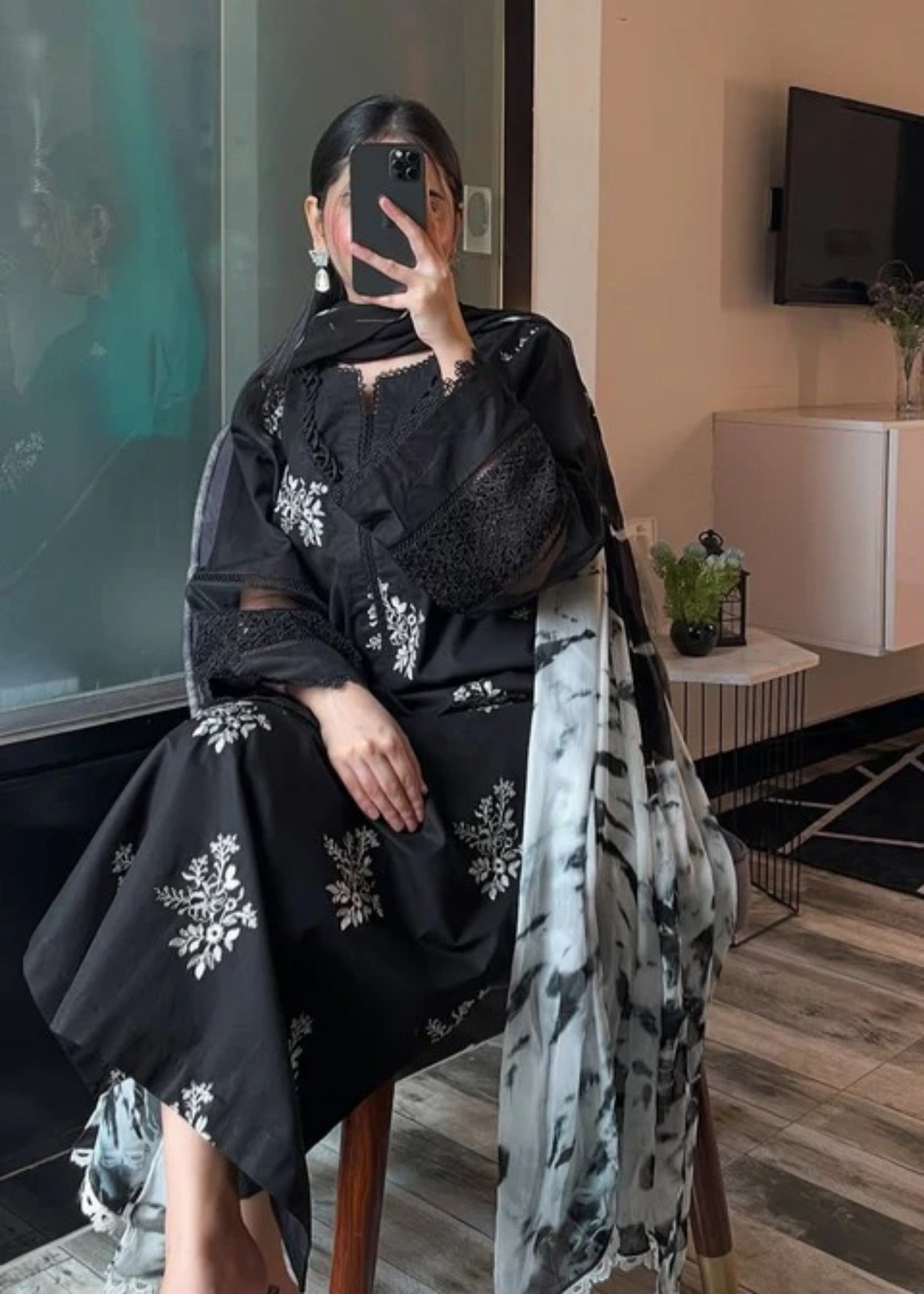 Chaudhary Arts Nora Black Embroidered Women 3pcs