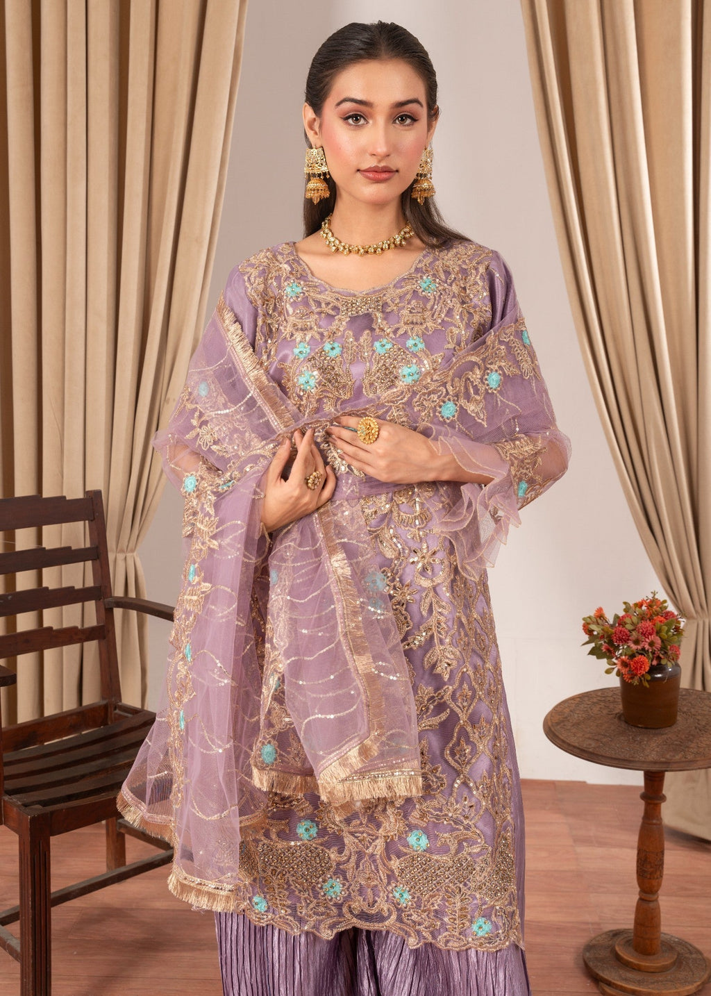 Four Season Boutique MALHAAR CRUSH MAUVE Women 3pcs