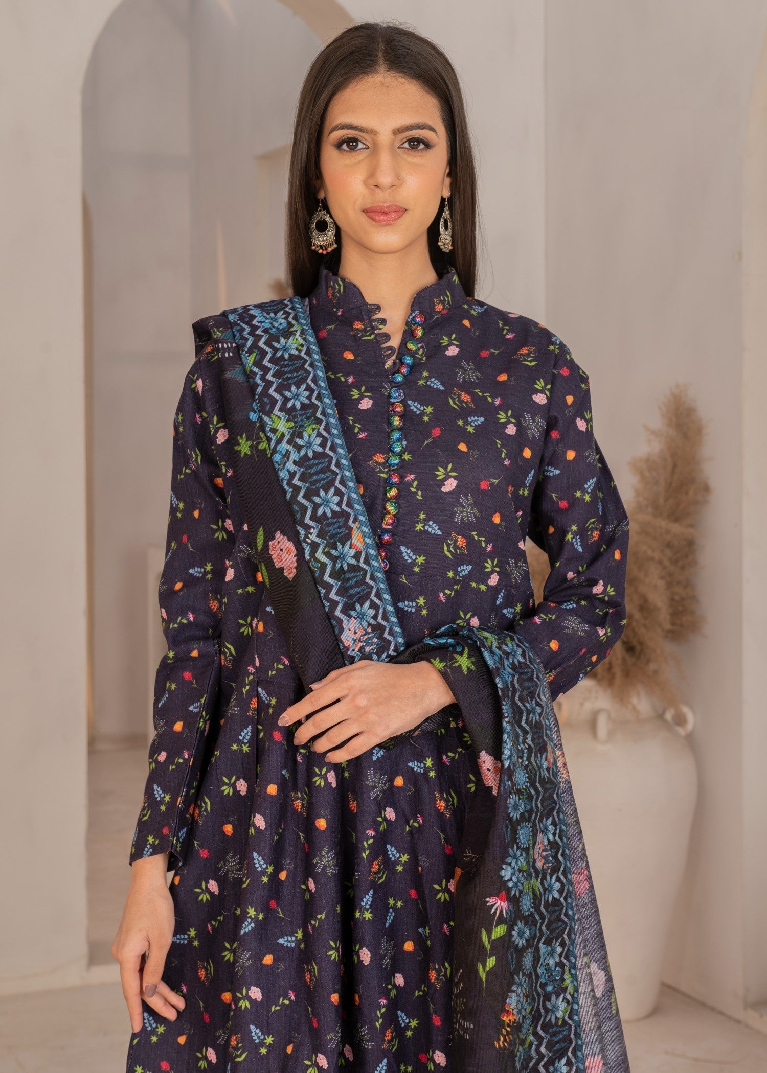 Nainaaz KHADDER PRINT MIDNIGHT BLUE Women 3pcs