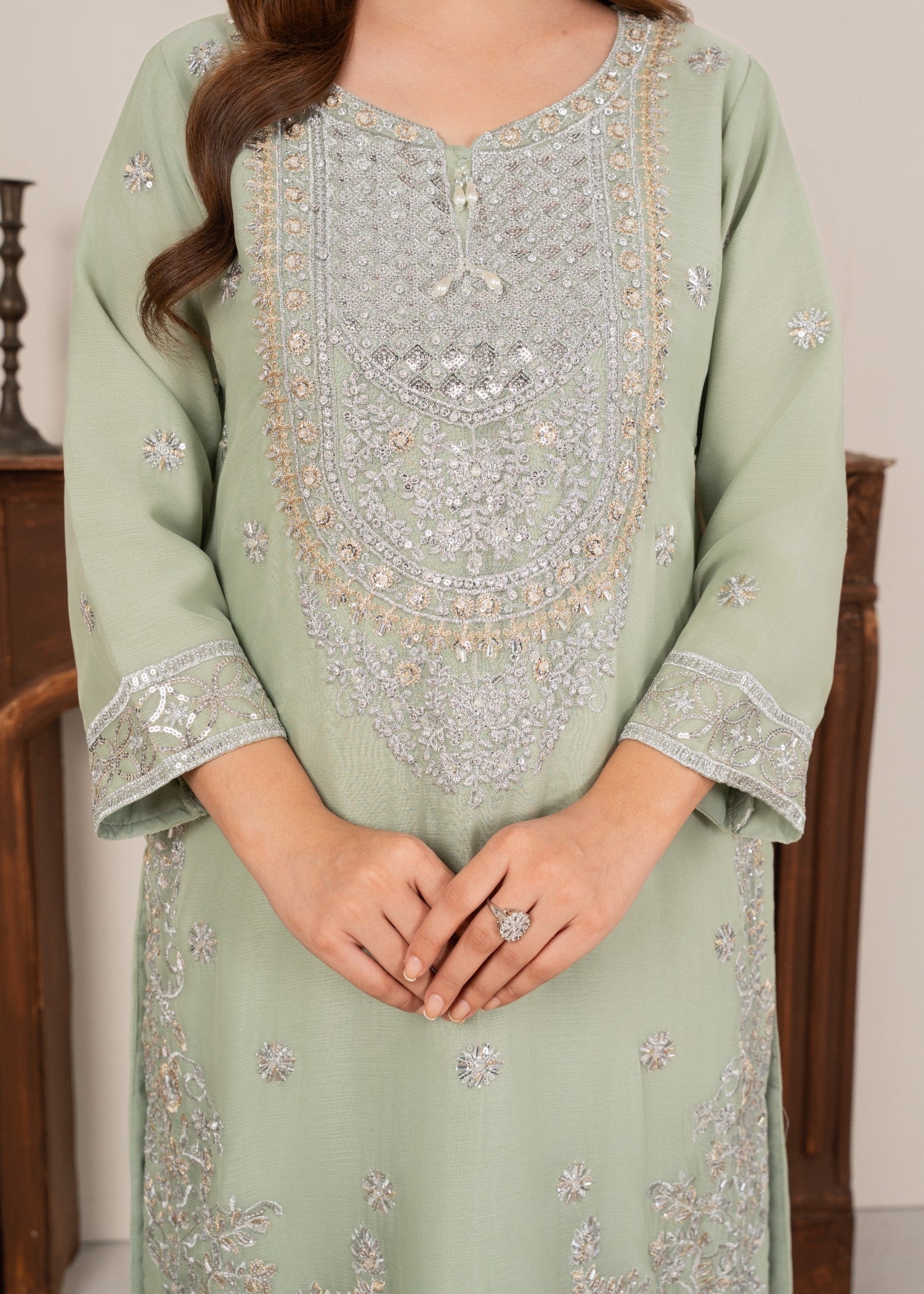 Four Season Boutique SAJAL MINT GREEN Women 3pcs