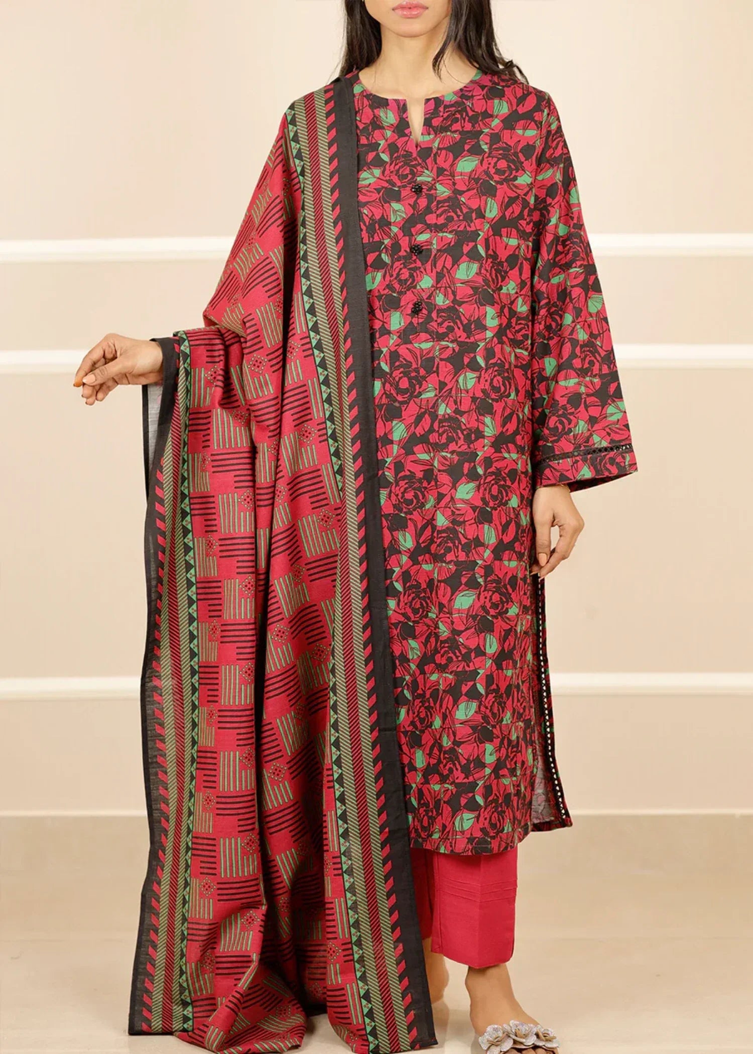 Saya Printed Khaddar Stitched WP3P 647 Women 3pcs