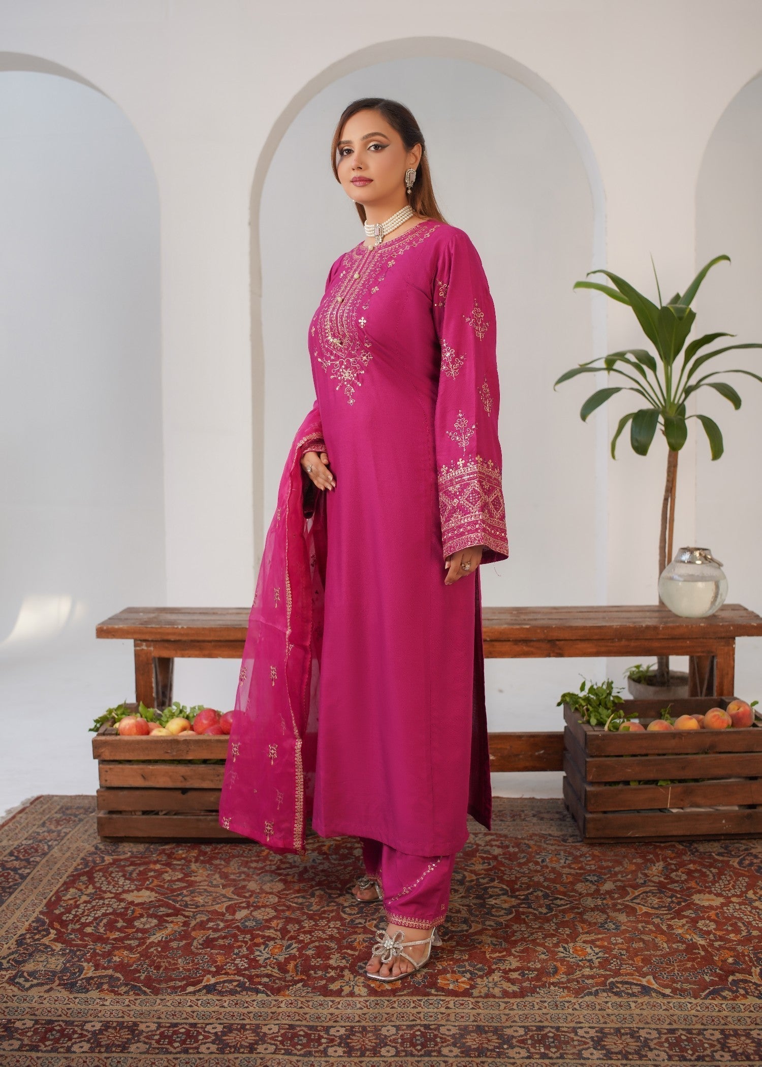 Gulposh Tea Pink (Embroided ) Women 3pcs