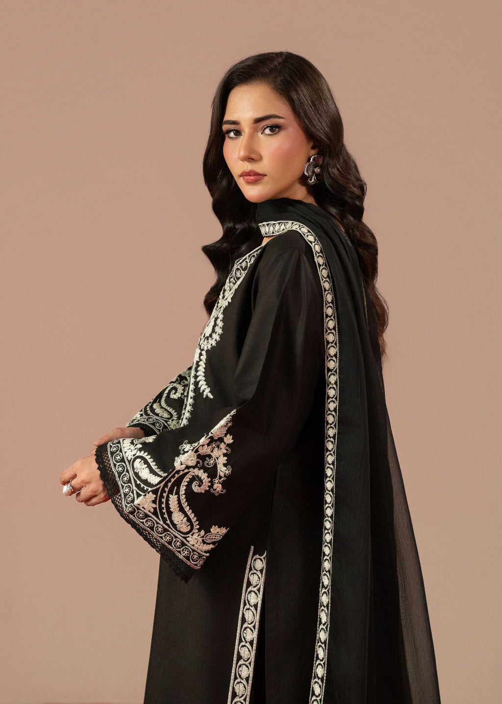 Chaudhary Arts Midnight Black Embroiderd Women 3pcs