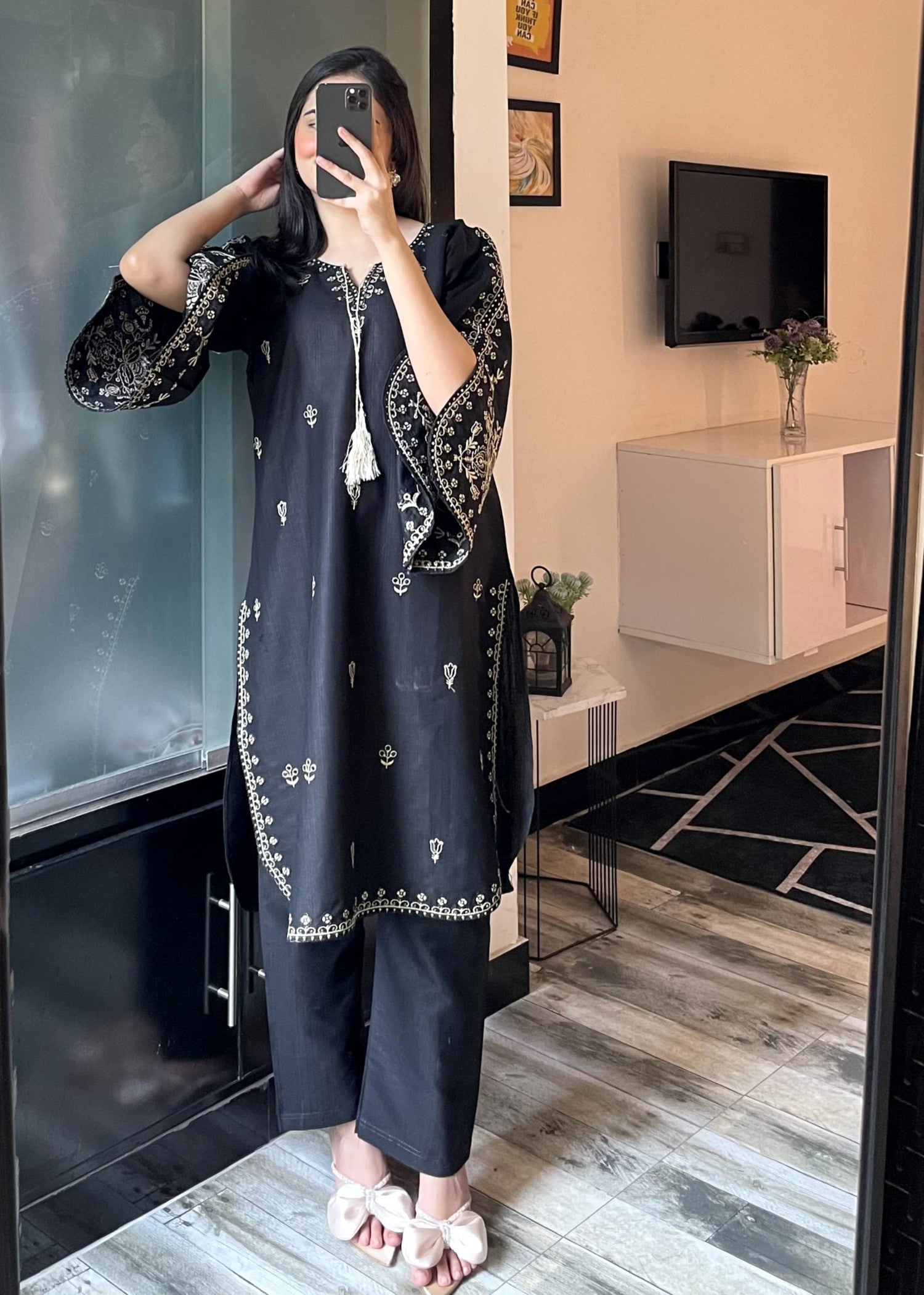 Tehzeeb Libas ZUNAIRA BLACK Women 2pcs