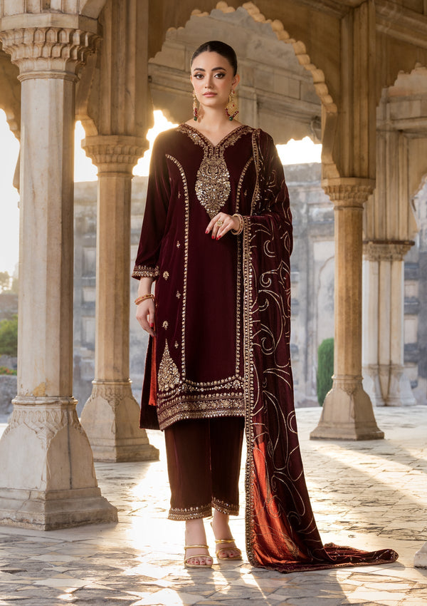 Bin Tayyab BT006529 RED MRN Women 3pcs