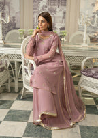 Maira Fashion Lilac chiffon sharara Women 4pcs