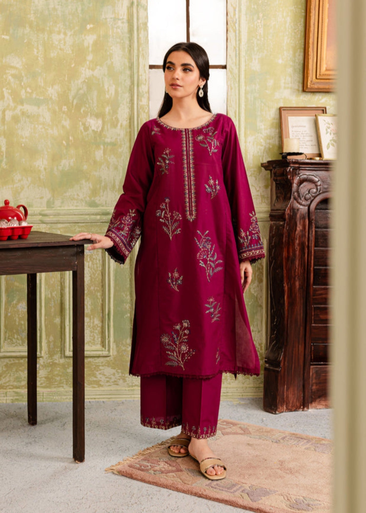 Midway Arts Amavi Bloom dress Embodiery Women 3pcs