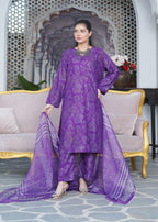 Hamna Kalim charizma purple Women 3pcs