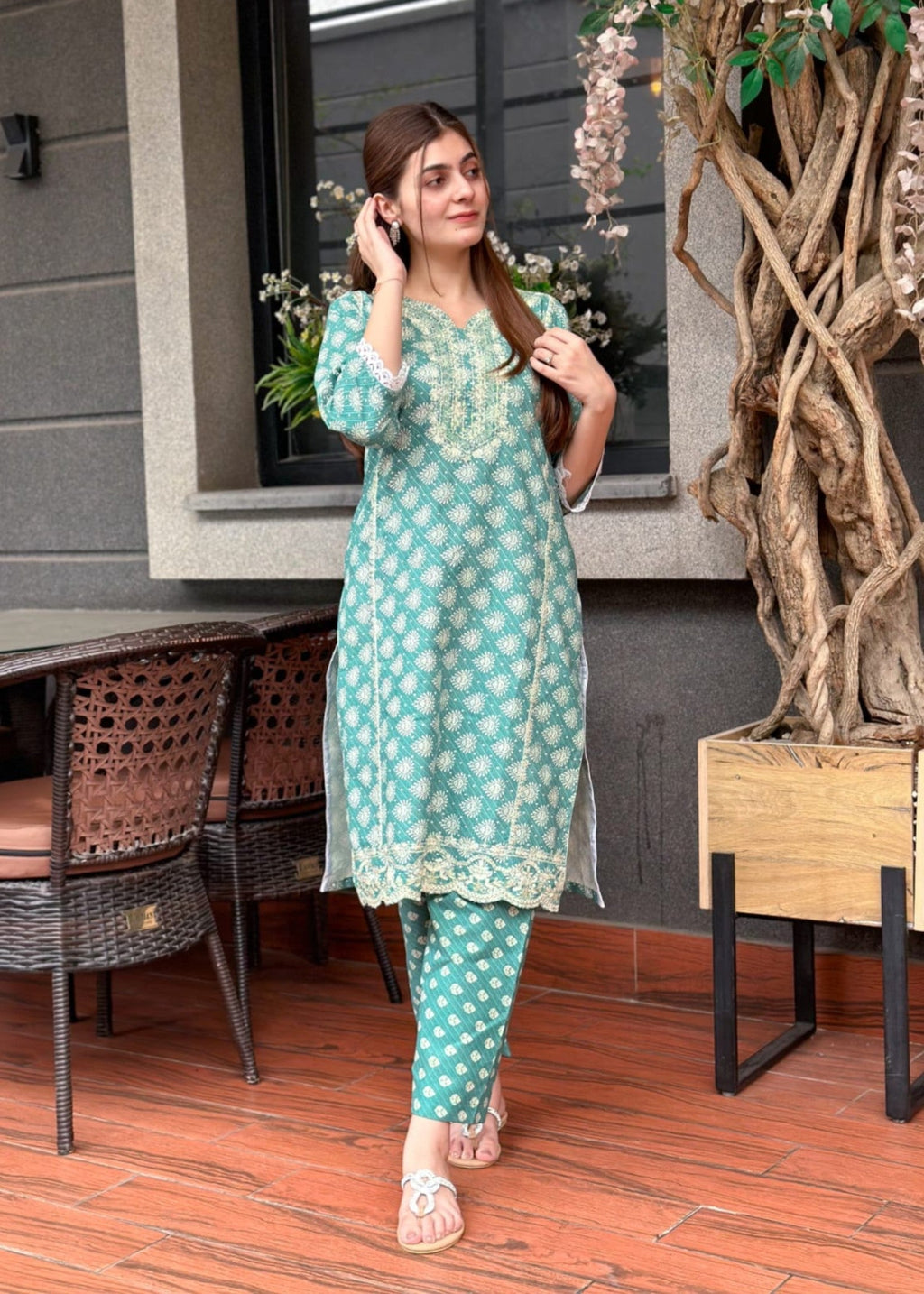 Tehzeeb Libas ZYRA EMBROIDERY GREEN Women 2pcs