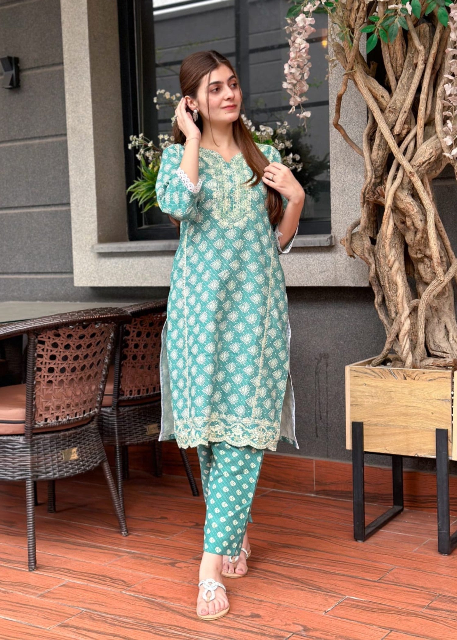 Tehzeeb Libas ZYRA EMBROIDERY GREEN Women 2pcs