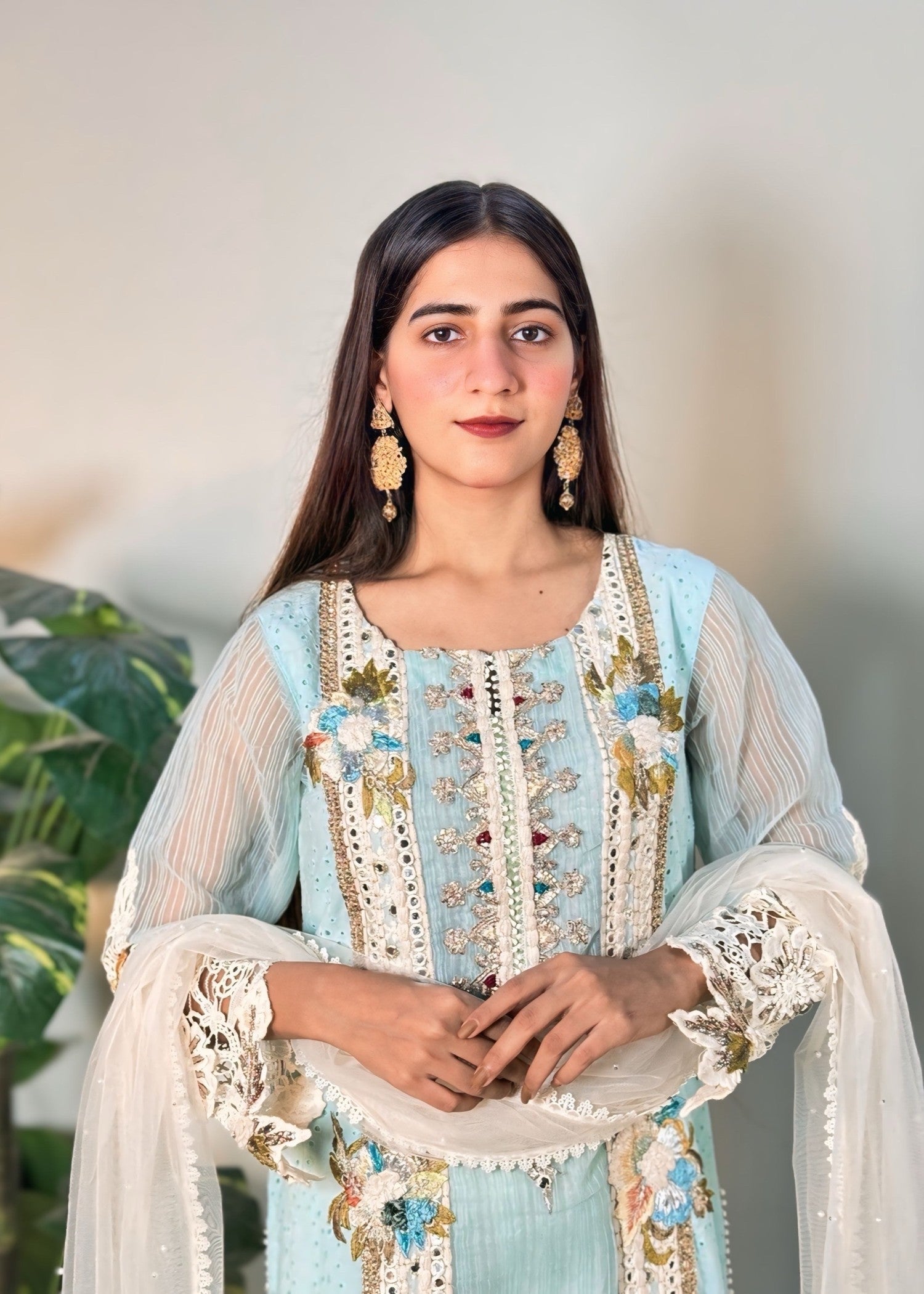 Khuda Baksh Creations S 125 Cyan Women 4pcs