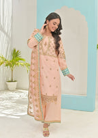 Qasim Anwer By Chandni Bridals BANOU (PEACH) Women 3pcs