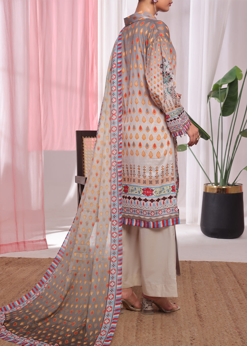 Aanchal Printed Lawn Stitched Suit Sahar Women 3pcs