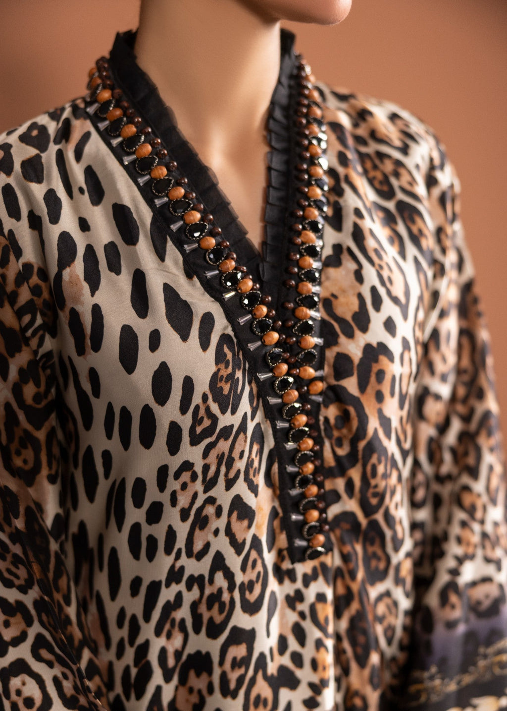 Alyssa LEOPARD PRINT SILK ALN22 Women 2pcs