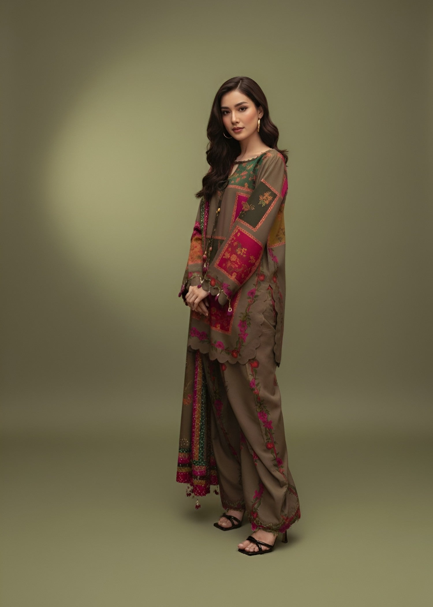 Fabric Garden Zeenat e Khaki Women 3pcs