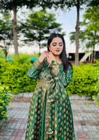 1 Mahoor Haven green maxi with potli Women 2pcs