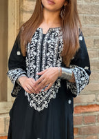 Tehzeeb Libas HINA BLACK EMBROIDERED Women 2pcs