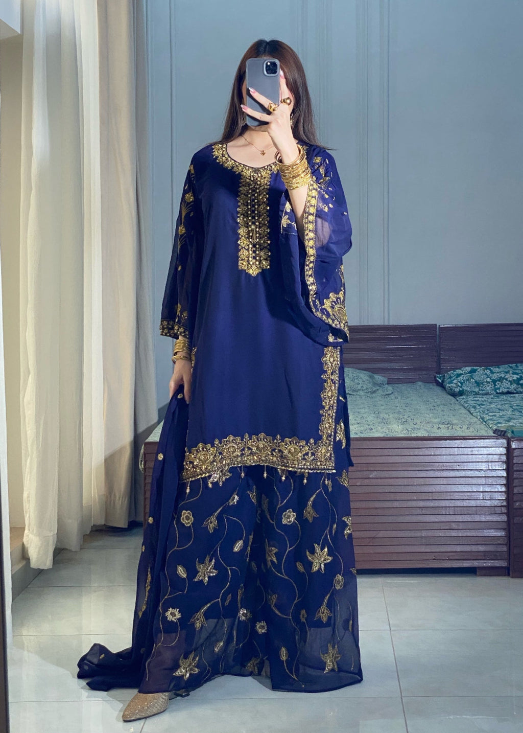 Ayesha B navyblue (shahbano) Women 3pcs