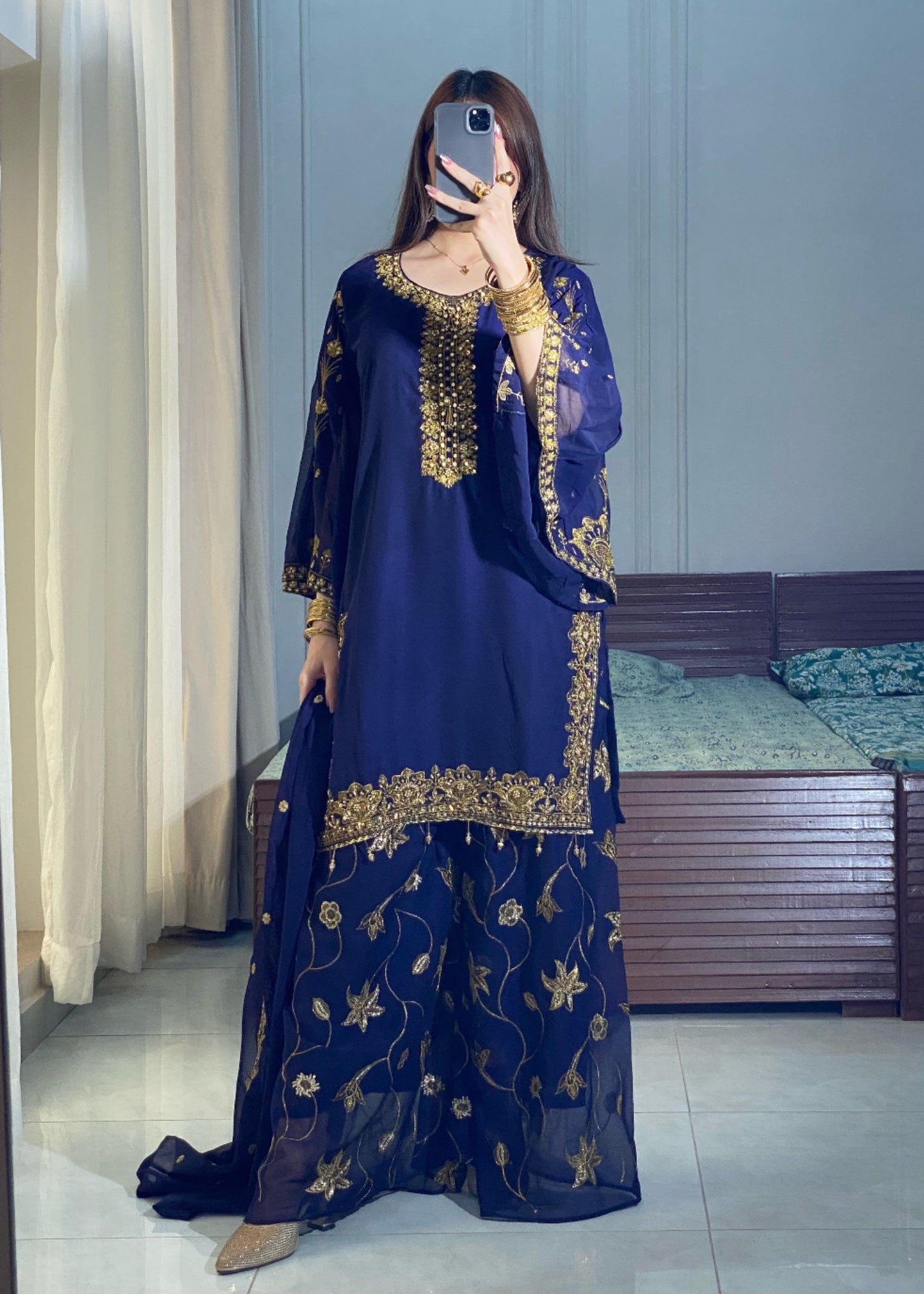 Ayesha B navyblue (shahbano) Women 3pcs