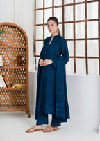 Yolo Pret Alpine Velvet Shirt with Velvet Border Shawl and Plain Trouser AML W25 0014 Women 3pcs