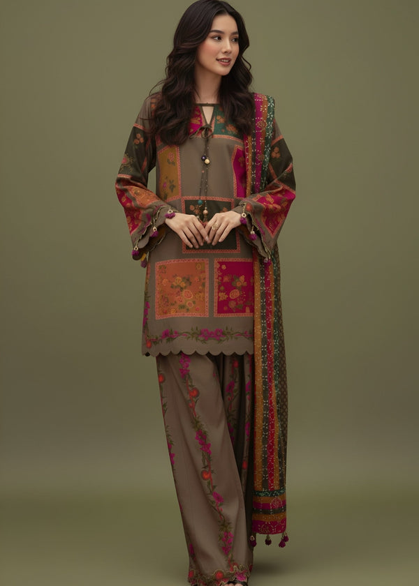 Fabric Garden Zeenat e Khaki Women 3pcs
