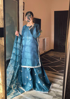 Shehroz Fashion Royal Teal Elegance Women 3pcs