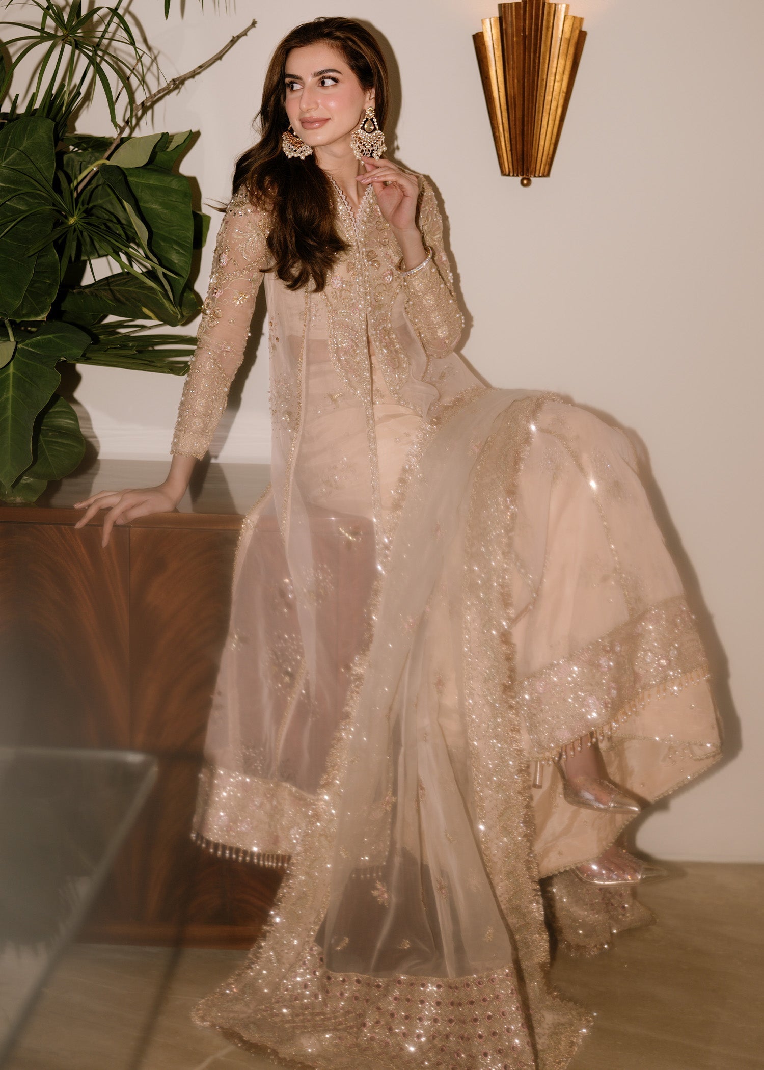 Sadaf Fawad Khan Ivory Celeste Stitched Women 4pcs