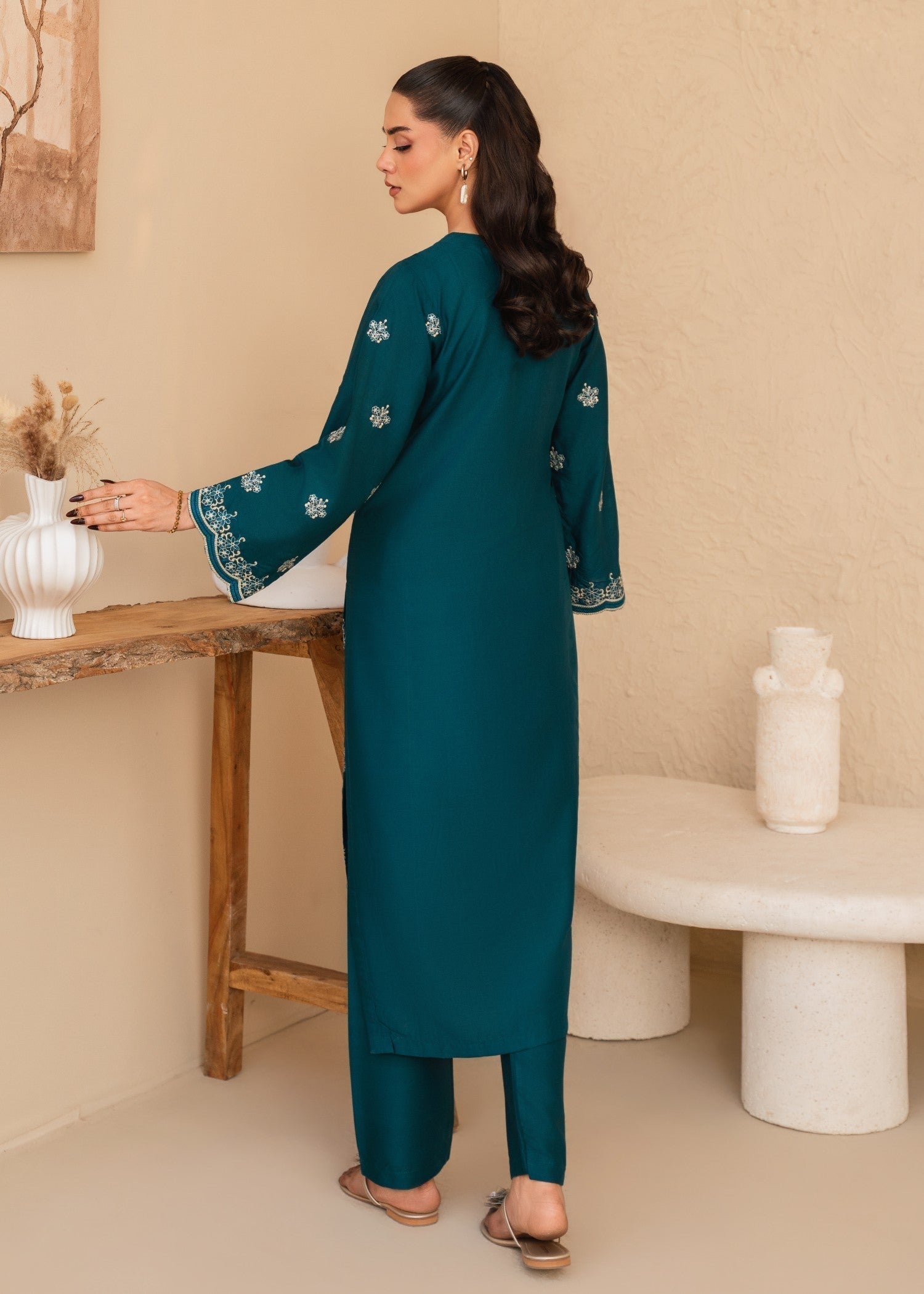 Tehzeeb Libas SEA BLUE EMBROIDERED Women 2pcs