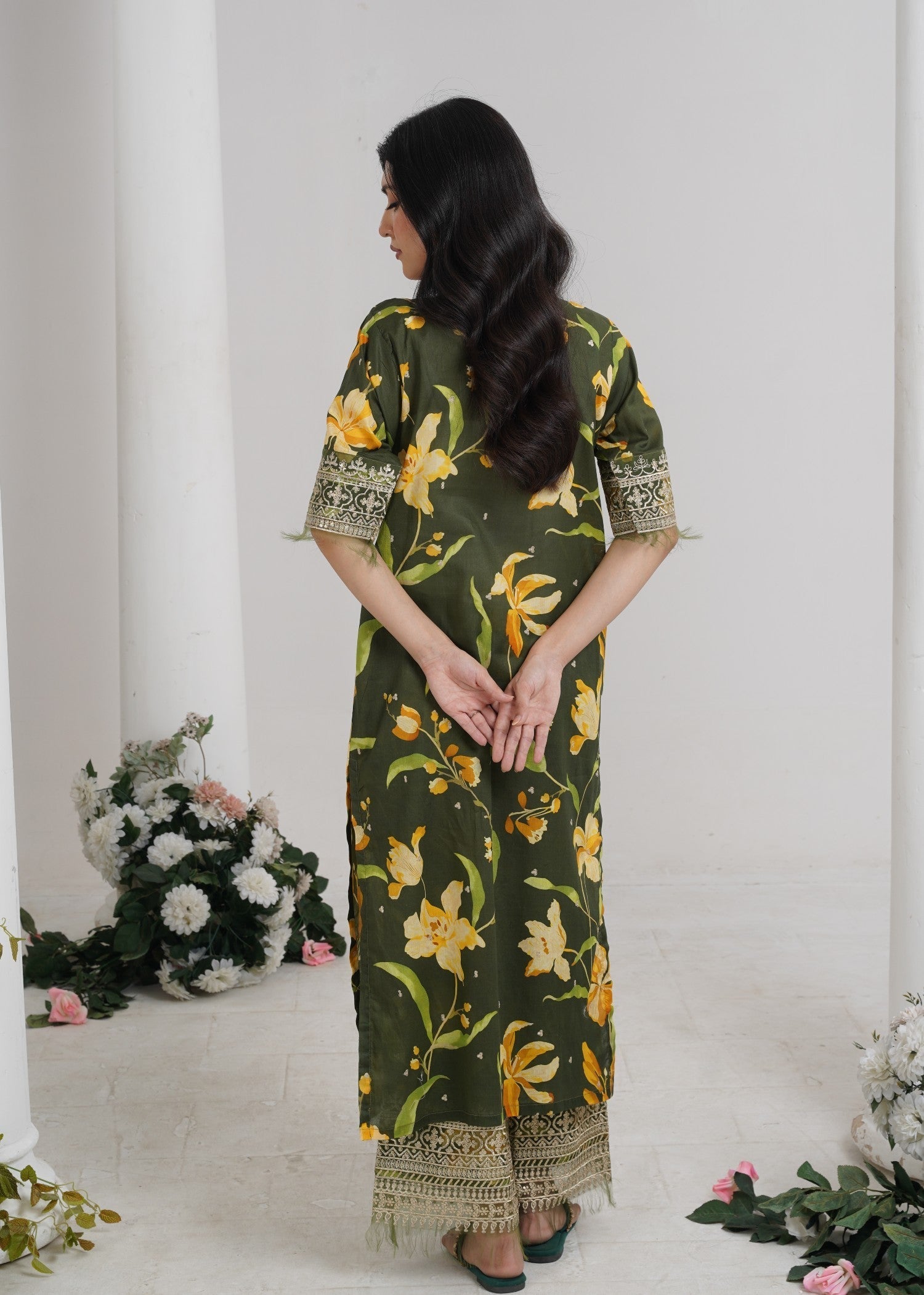 Naqash Olive Bloom Women 2pcs