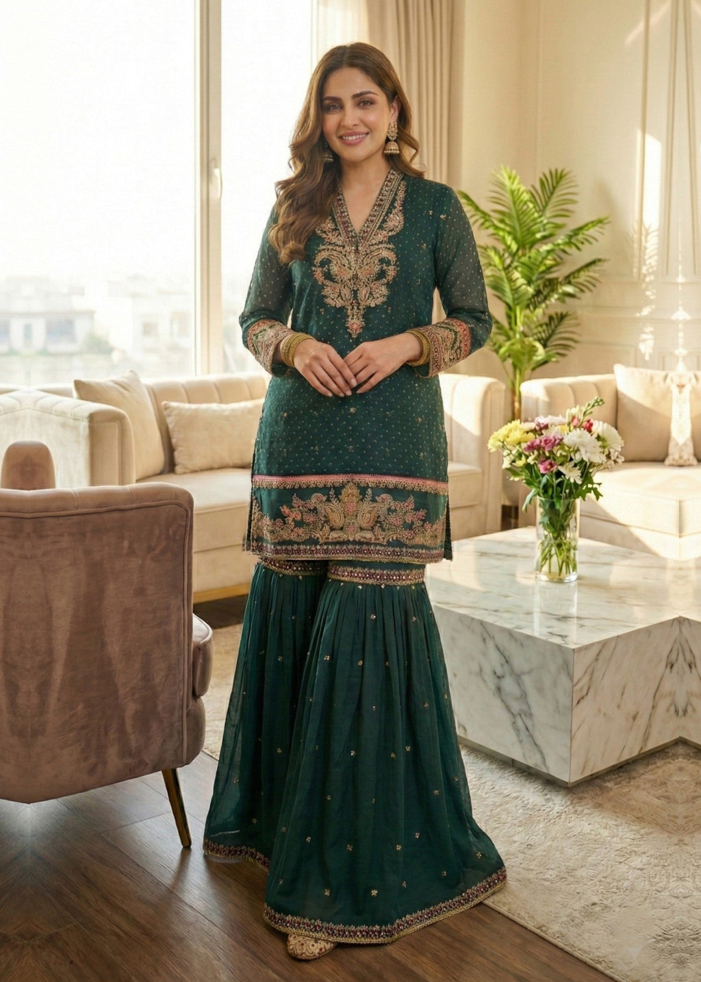 Diara Couture ADORIA DF 87 TEAL GREEN Women 3pcs