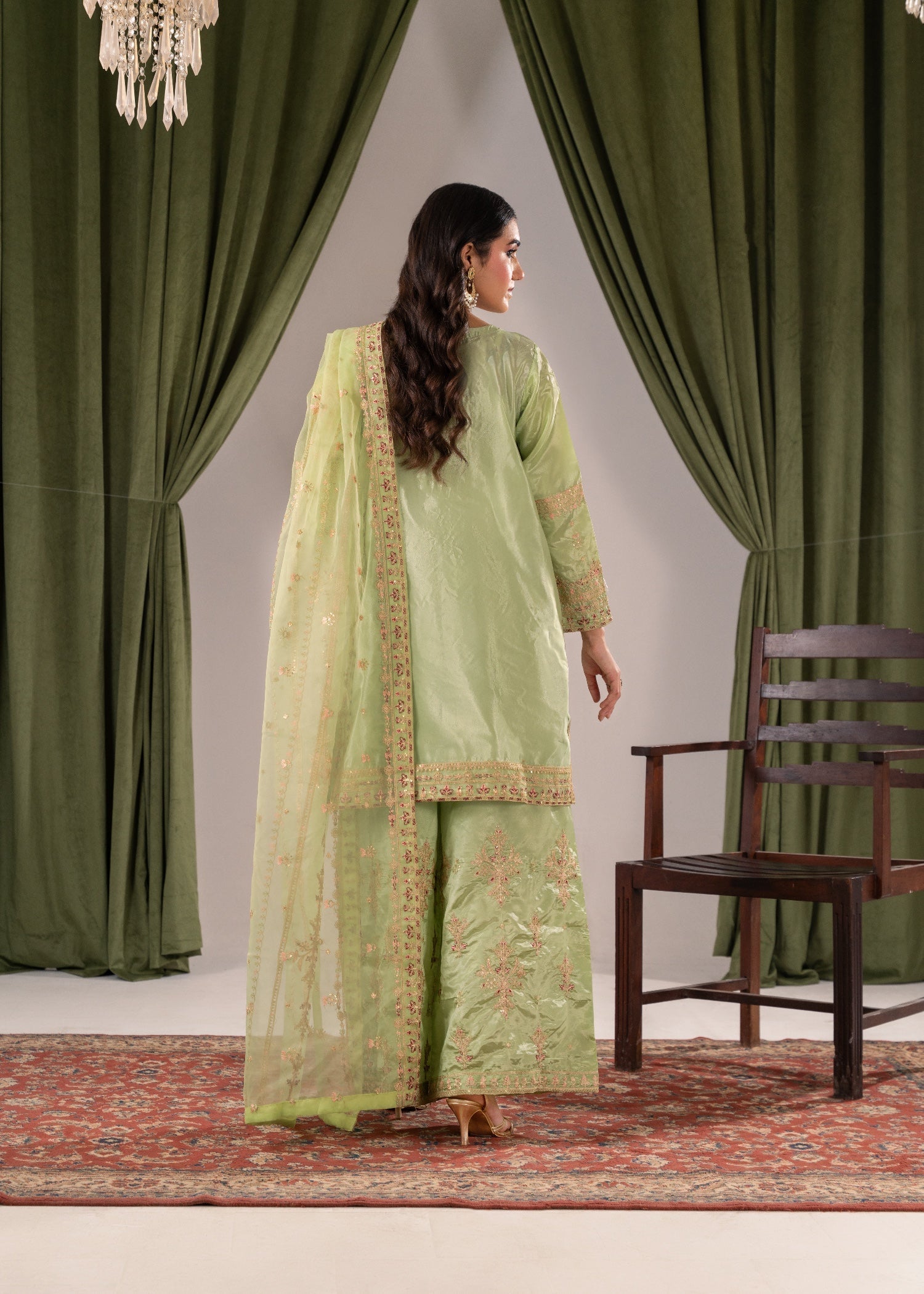 Pehnawa Fashion Silk Plazo Kurta Women 3pcs