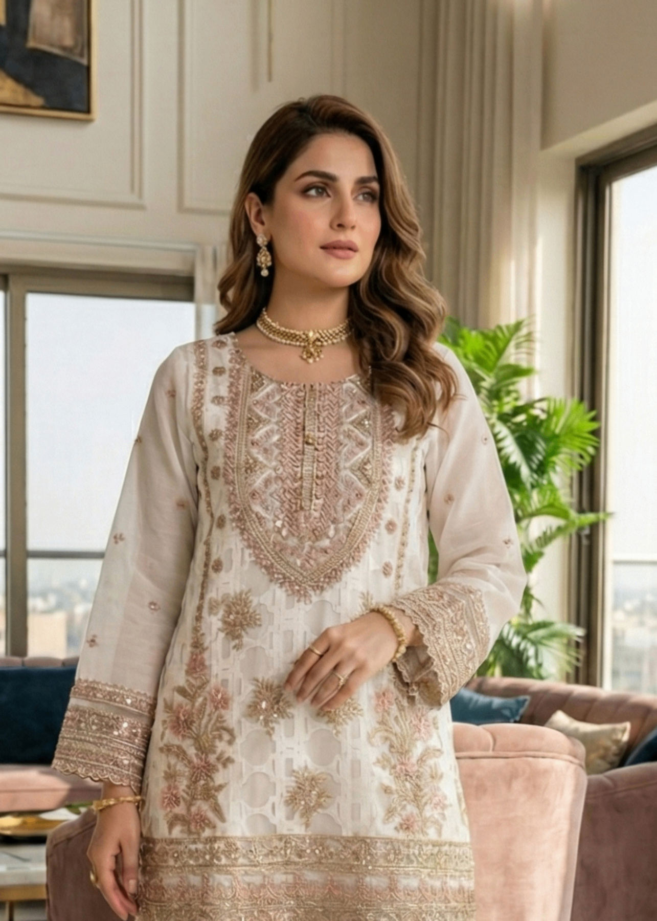 Diara Couture SHAHNOOR US 493 OFF WHITE Women 3pcs