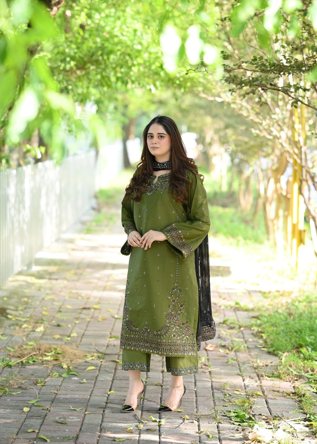 Libas Thread Olive Whisper Women 3pcs