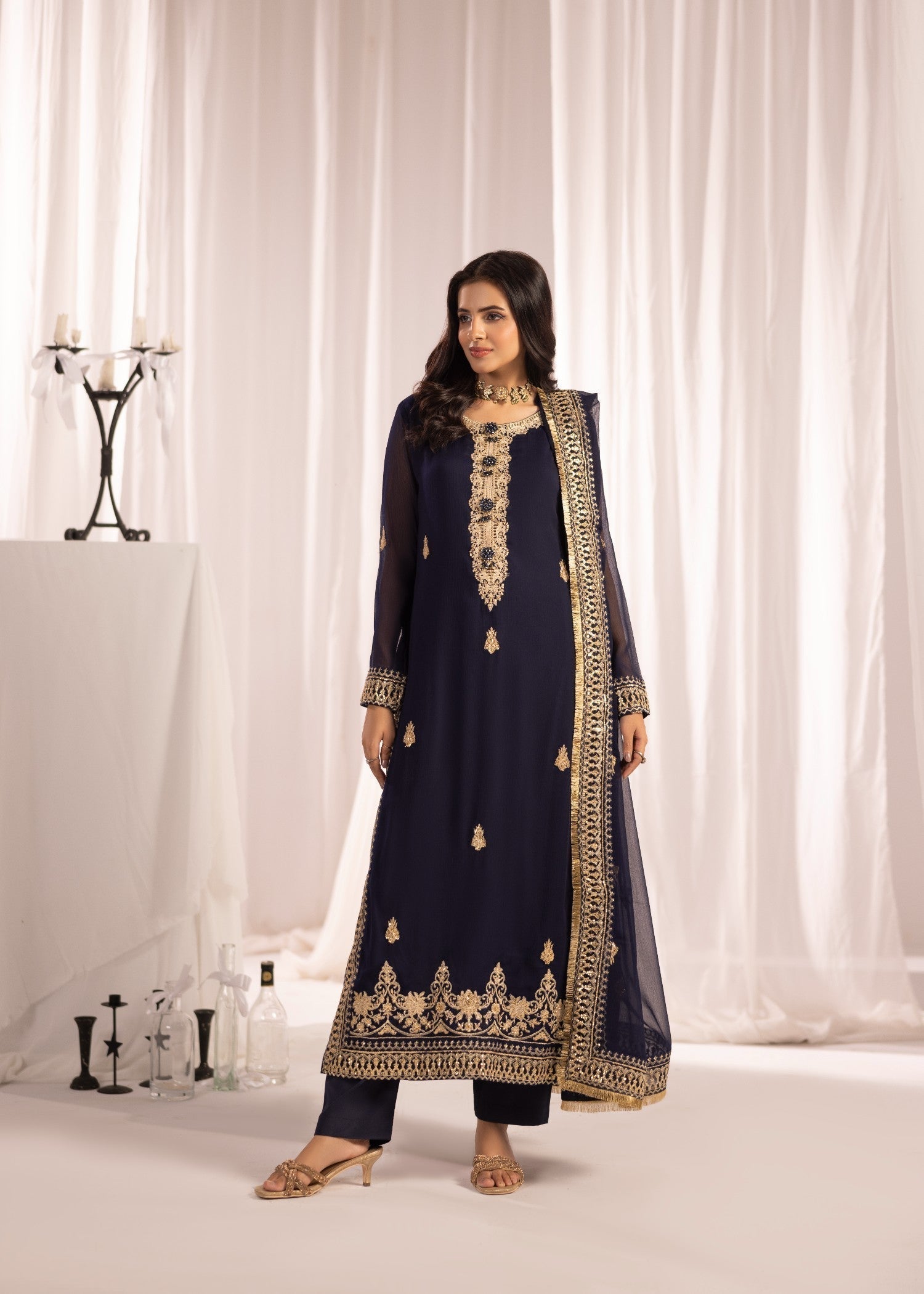 Alyssa NAVY BLUE SUIT ALN19 Women 3pcs