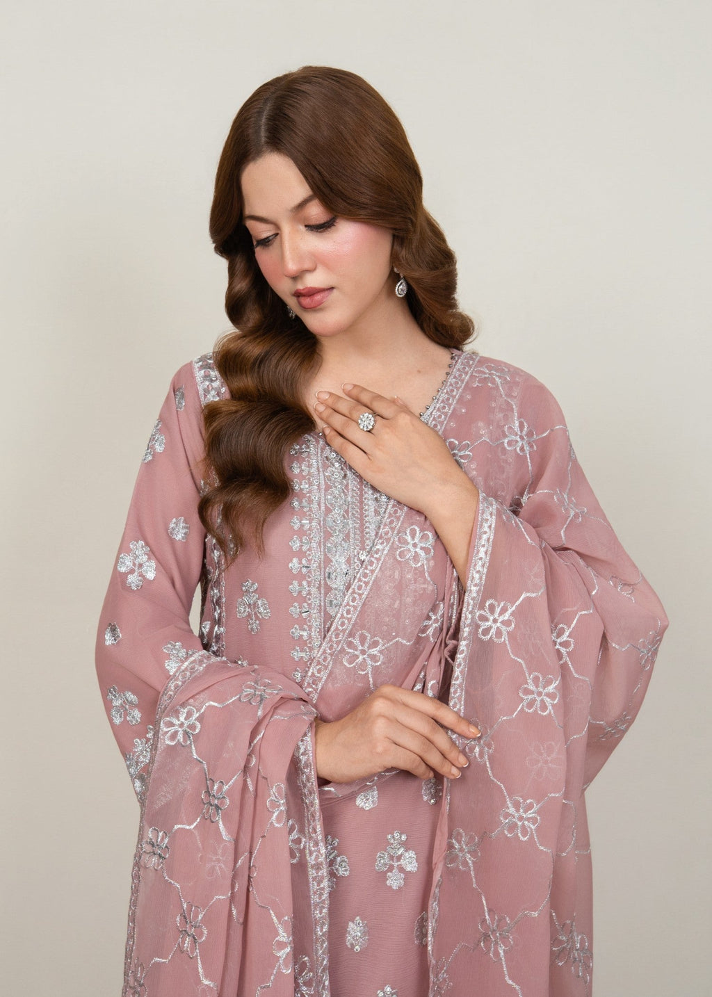 Four Season Boutique JUMMI 12 CHIFFON PINK Women 3pcs