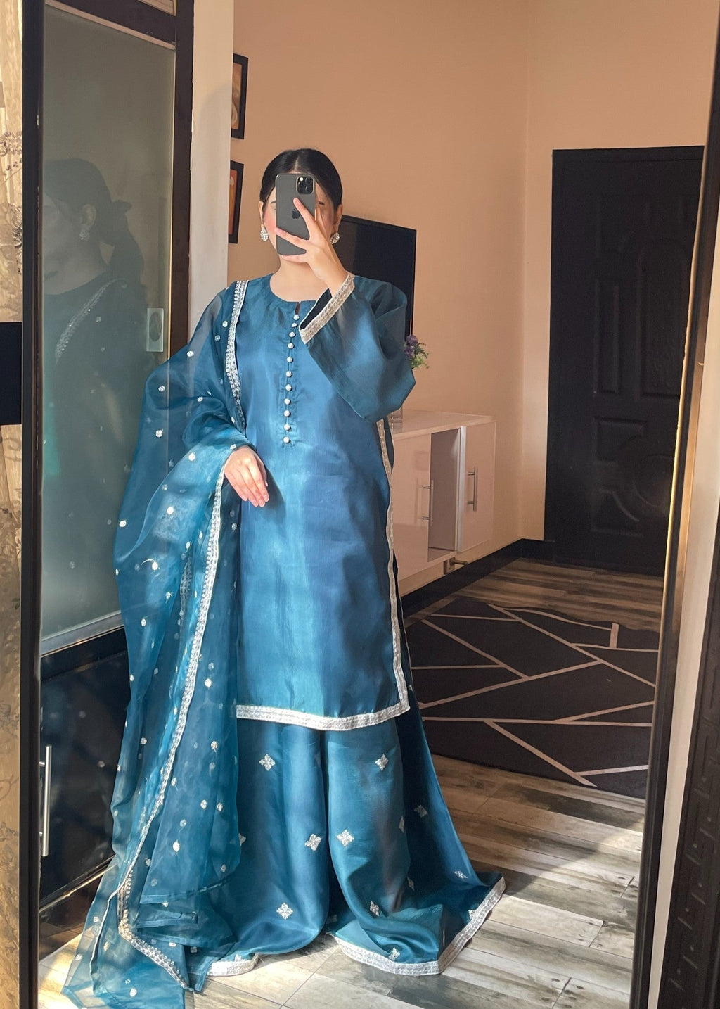 Shehroz Fashion Royal Teal Elegance Women 3pcs