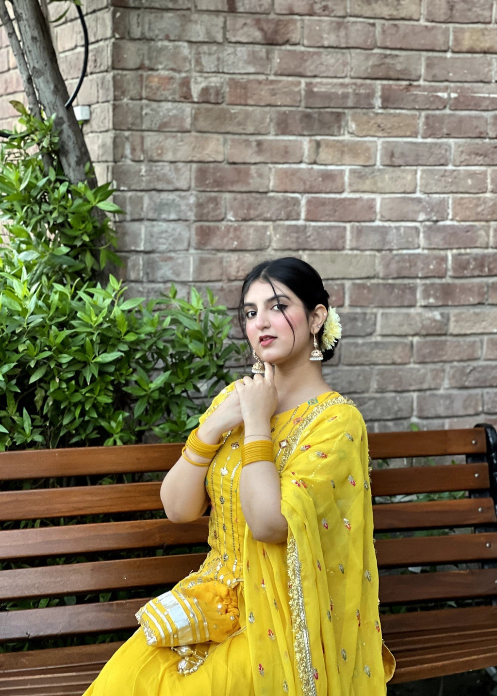 Sanskari.Pk Apsara Yellow Lehnga Women 4pcs