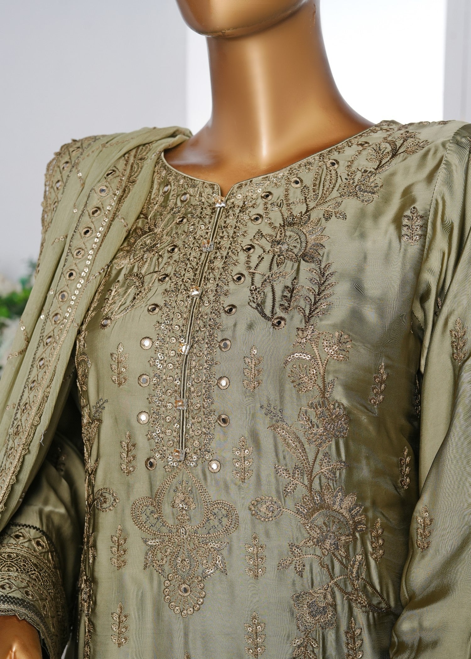 Ahmed Creations RUMAISA OLIVE GREEN Women 3pcs