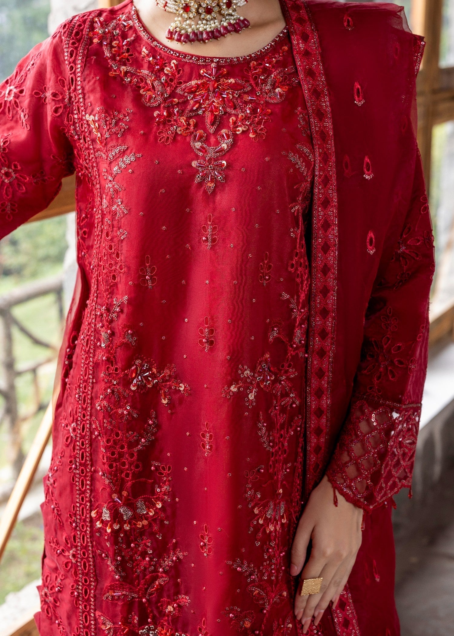 Diara Couture FALAH POST 1 01 MEHROON Women 3pcs