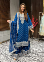 Four Season Boutique HASEENS FARSHY TEAL BLUE Women 3pcs