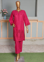 Suntex Fabrics CO ORDS Shocking Pink Chikan Kari Women 2pcs