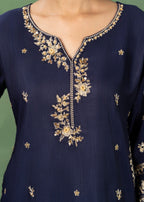 Four Season Boutique JASHAN RAOSILK NAVY BLUE Women 3pcs